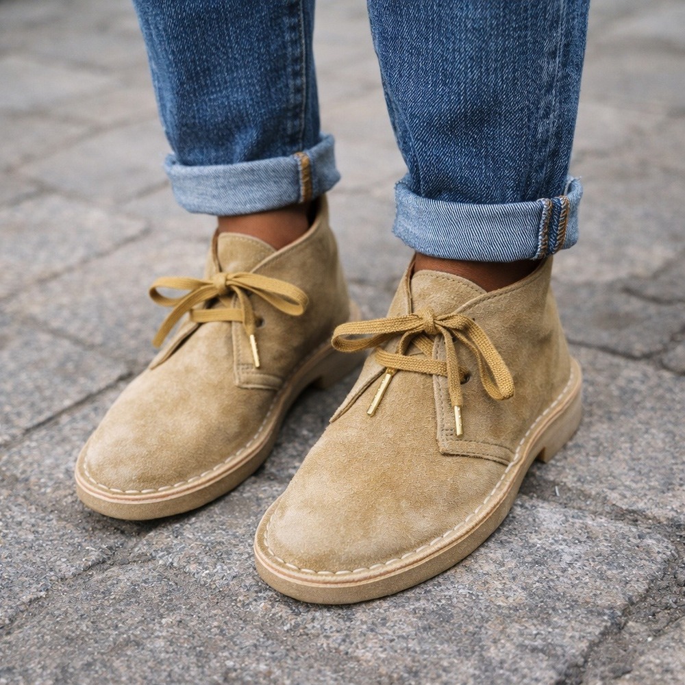 Clarks Originals Desert Suede Chukka Boots Tan Crepe Sole Women's Size 6